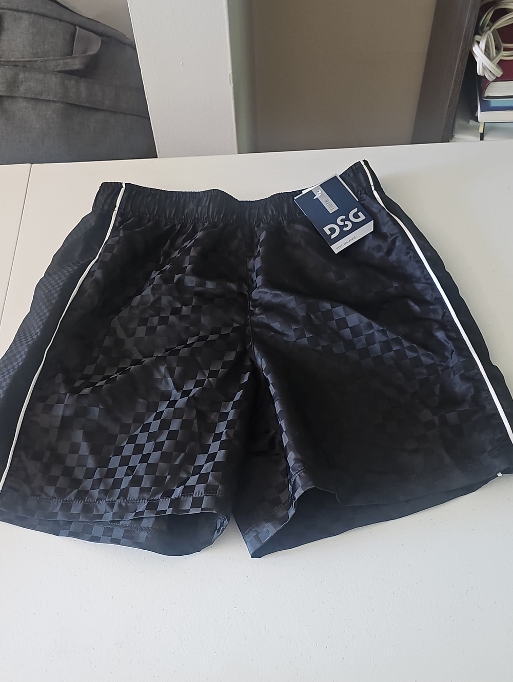DSG Boy's Black Athletic Shorts with White Piping